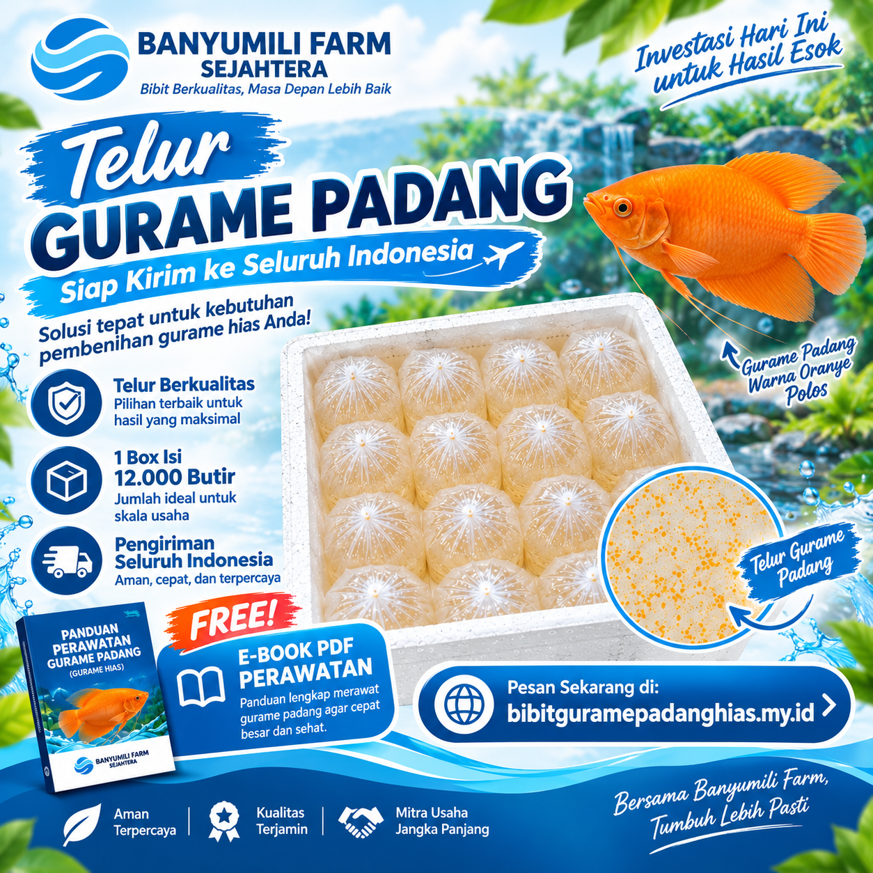 Paket Telur Gurame Padang Hias 1 Box (Isi 12.000 Butir)